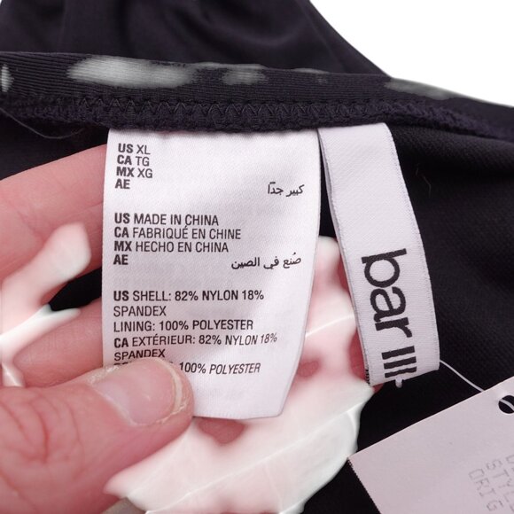 NWT Bar III Hipster Bikini Bottoms Sz XL Black Moderate Coverage Lined Stretch - Picture 6 of 7